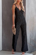 Sleeveless Lace Jumpsuit with Suspenders