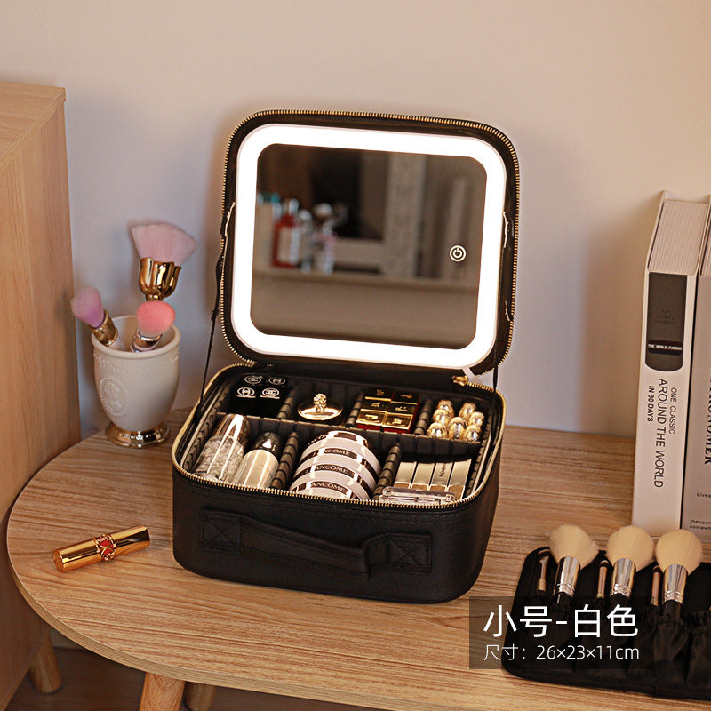 Cosmetic Bag with Mirror and LED Light