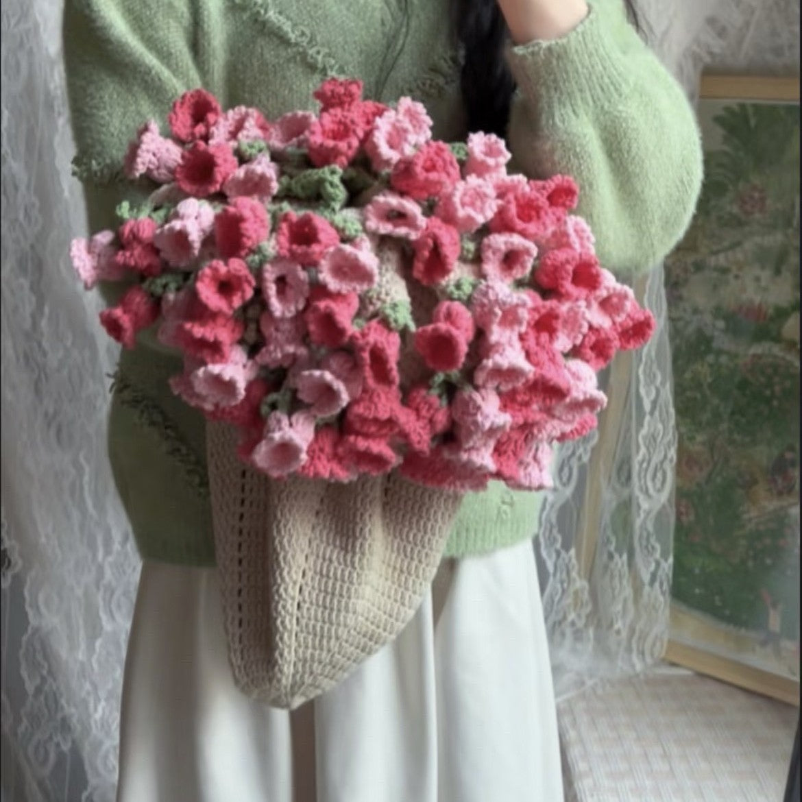 Handmade Crochet Flower Blanket DIY Kit